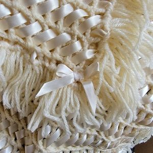 Handmade knitted chrochet baby blanket